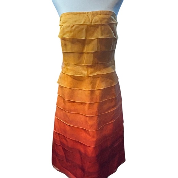 Kay Unger Dress Women's Size 6 100% Silk Strapless Midi Length - Picture 3 of 11